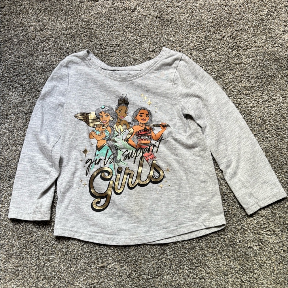 5/$15 Disney Girls' Support Long Sleeve Tee - Gray